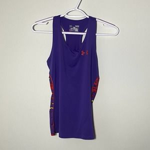 Girls Purple Under Armour Muscle Tee Kids Large